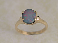 Solid Semi Black Opal Ring OR02