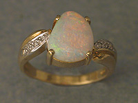 Solid Light Opal Ring OR14