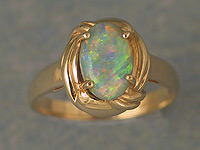 Fine Quality Dark Crystal Opal Ring OR17